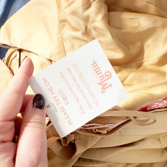 NWT Show Me Your Mumu Godshaw Goddess Gown Gold Satin Maxi Dress Size S Small - Picture 13 of 14